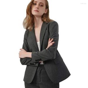 VALENTINO CHRISTY PARIS Women 3 Piece Custom Made Suit  Dark Grey  Black Line SM